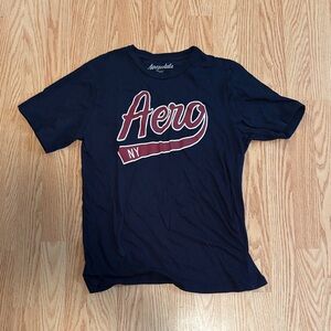 Aeropostale Navy Tee with Maroon and White Script